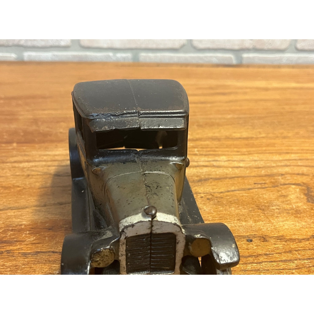 Original Vintage Arcade Two Tone Gray & Black Cast Iron Chevy Coupe / Sedan 8"