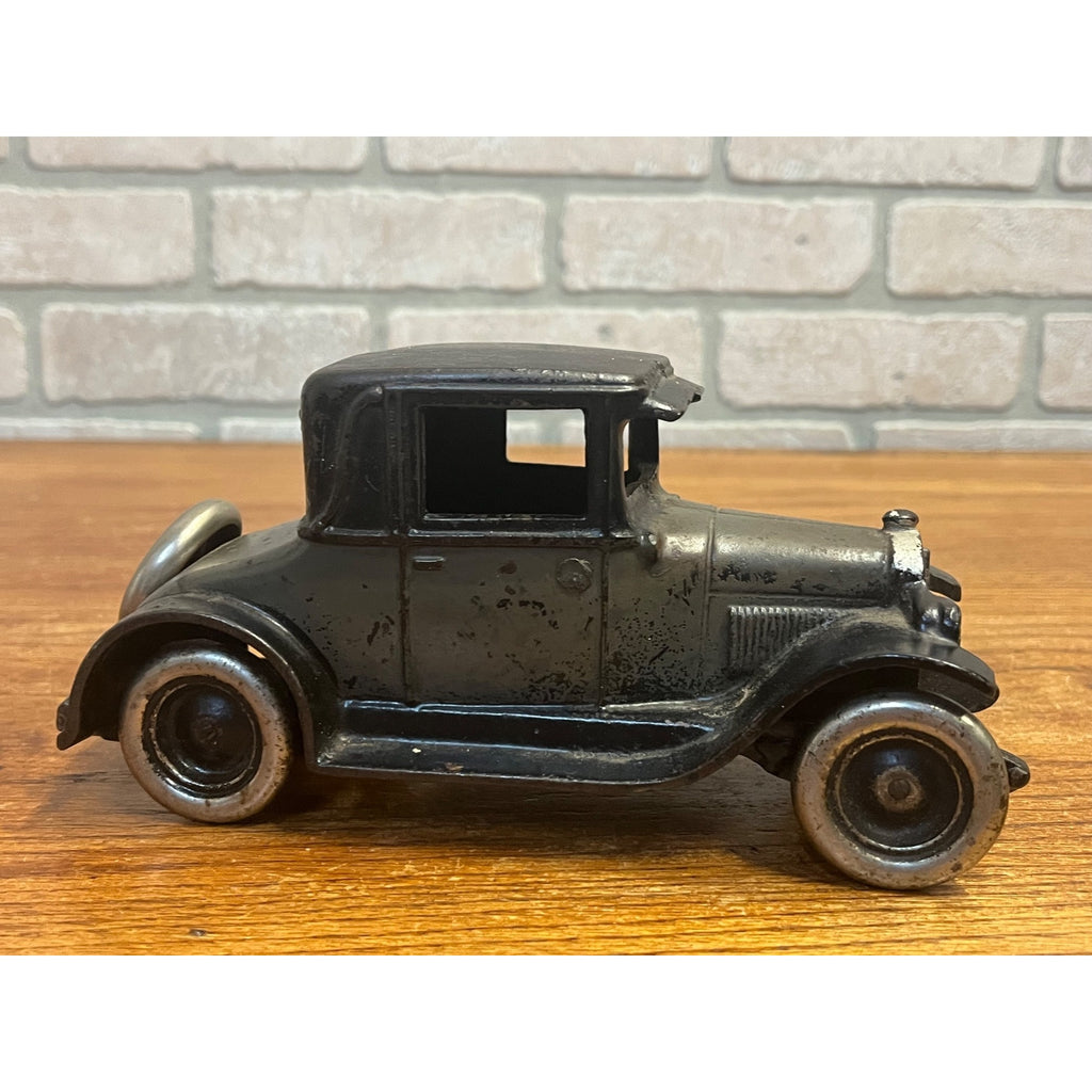 Original Vintage Arcade Two Tone Gray & Black Cast Iron Chevy Coupe / Sedan 8"