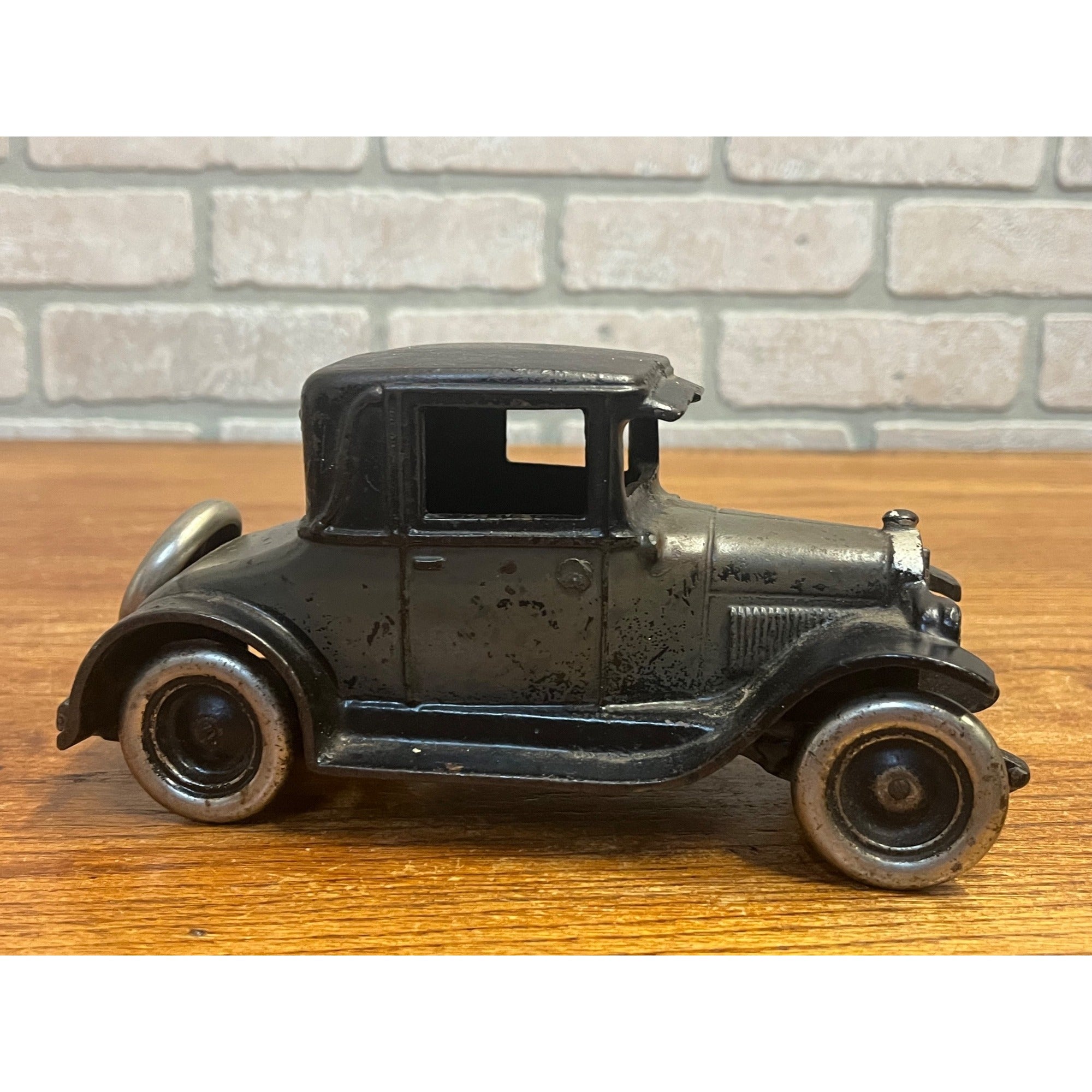 Original Vintage Arcade Two Tone Gray & Black Cast Iron Chevy Coupe / Sedan 8"
