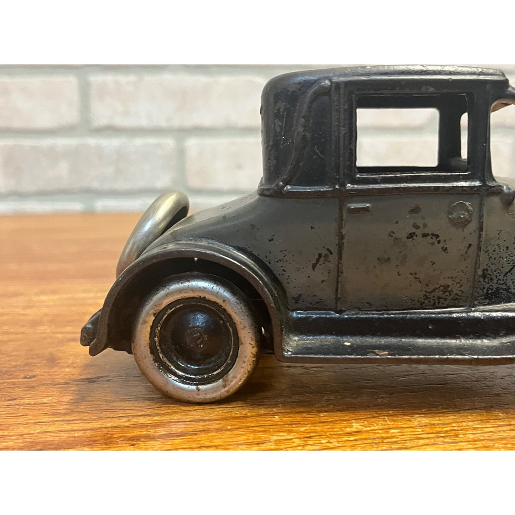 Original Vintage Arcade Two Tone Gray & Black Cast Iron Chevy Coupe / Sedan 8"