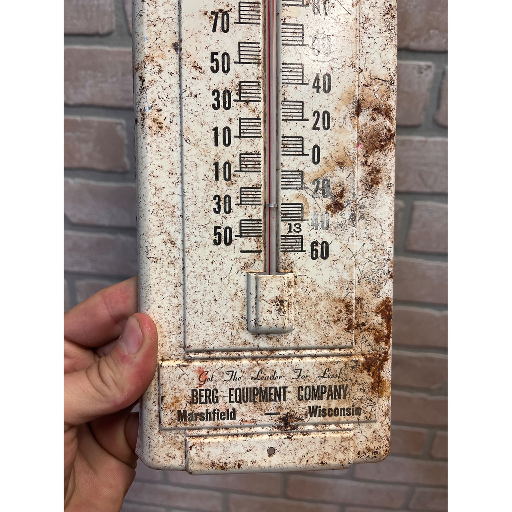 Berg Barn Cleaner Thermometer Vintage Advertising Marshfield Wisconsin