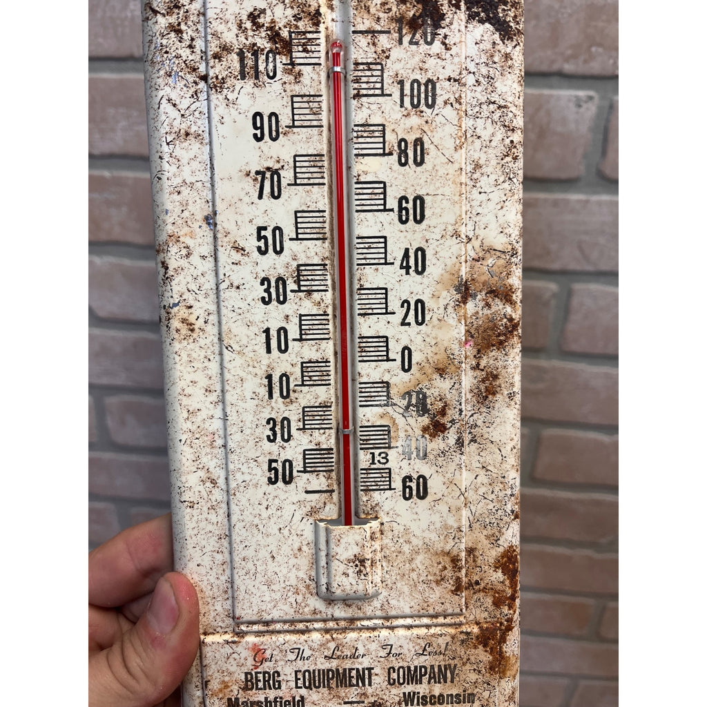Berg Barn Cleaner Thermometer Vintage Advertising Marshfield Wisconsin