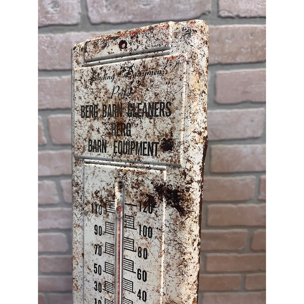 Berg Barn Cleaner Thermometer Vintage Advertising Marshfield Wisconsin