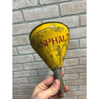 Vintage Painted Yellow Galvanized Steel Asphalt Plant Folk Art Americana Funnel