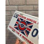 Vintage 8th Memphis British Car Cycle Fest Sports Car Club Metal License Plate