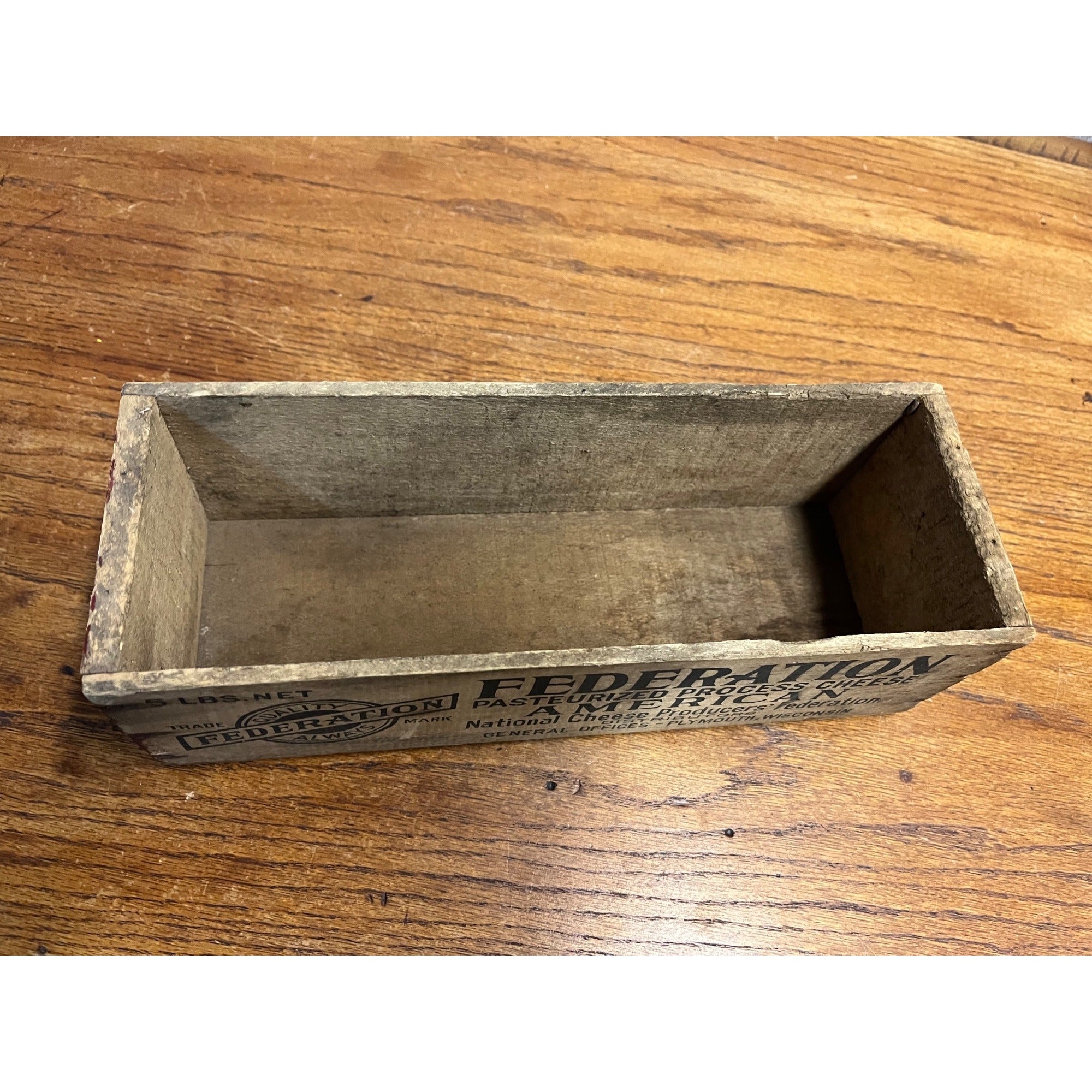 Vintage Cheese Box Federation Brick Plymouth Wis Loaf 5 Lbs Kitchen Decor