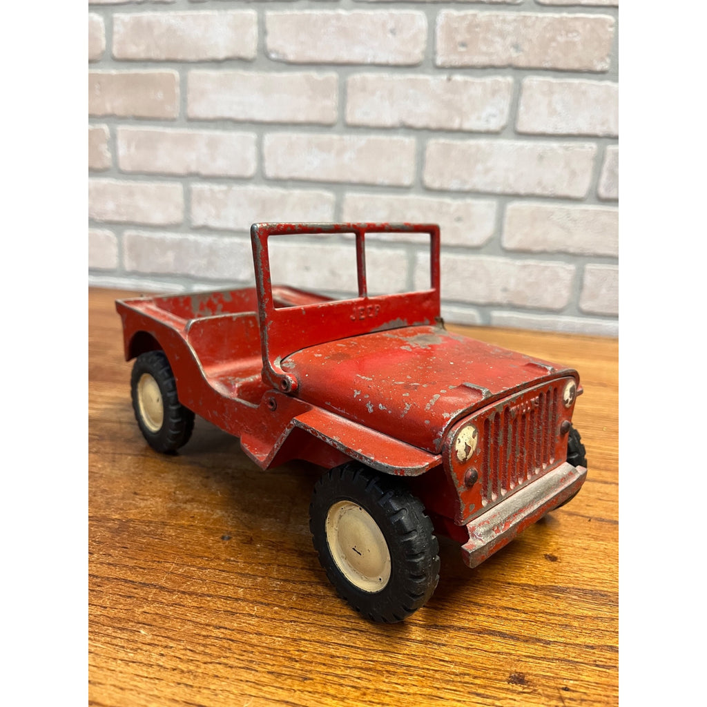 Vintage 1950s Al-Toy Cast Aluminum Willy's Jeep Child's Toy Red Original