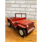 Vintage 1950s Al-Toy Cast Aluminum Willy's Jeep Child's Toy Red Original