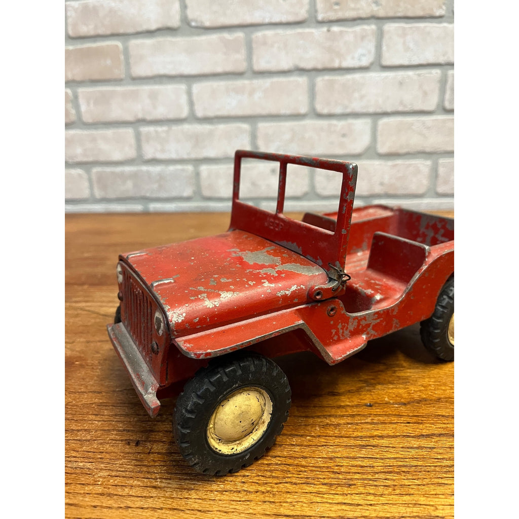 Vintage 1950s Al-Toy Cast Aluminum Willy's Jeep Child's Toy Red Original