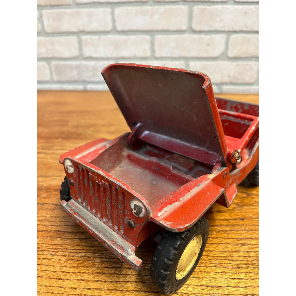 Vintage 1950s Al-Toy Cast Aluminum Willy's Jeep Child's Toy Red Original