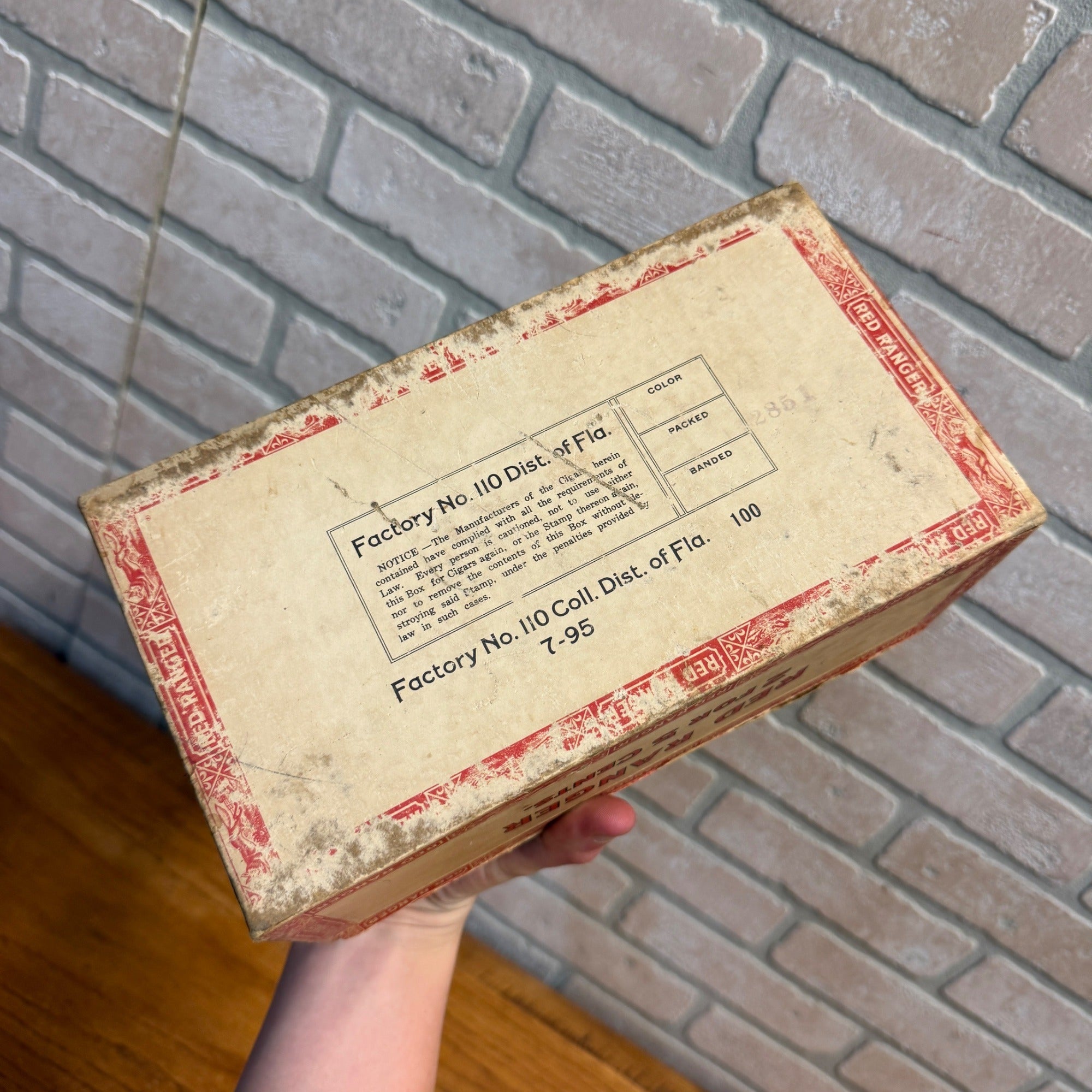 Vintage Red Ranger Cigar Wooden Box Wooden Advertising Display Hunting