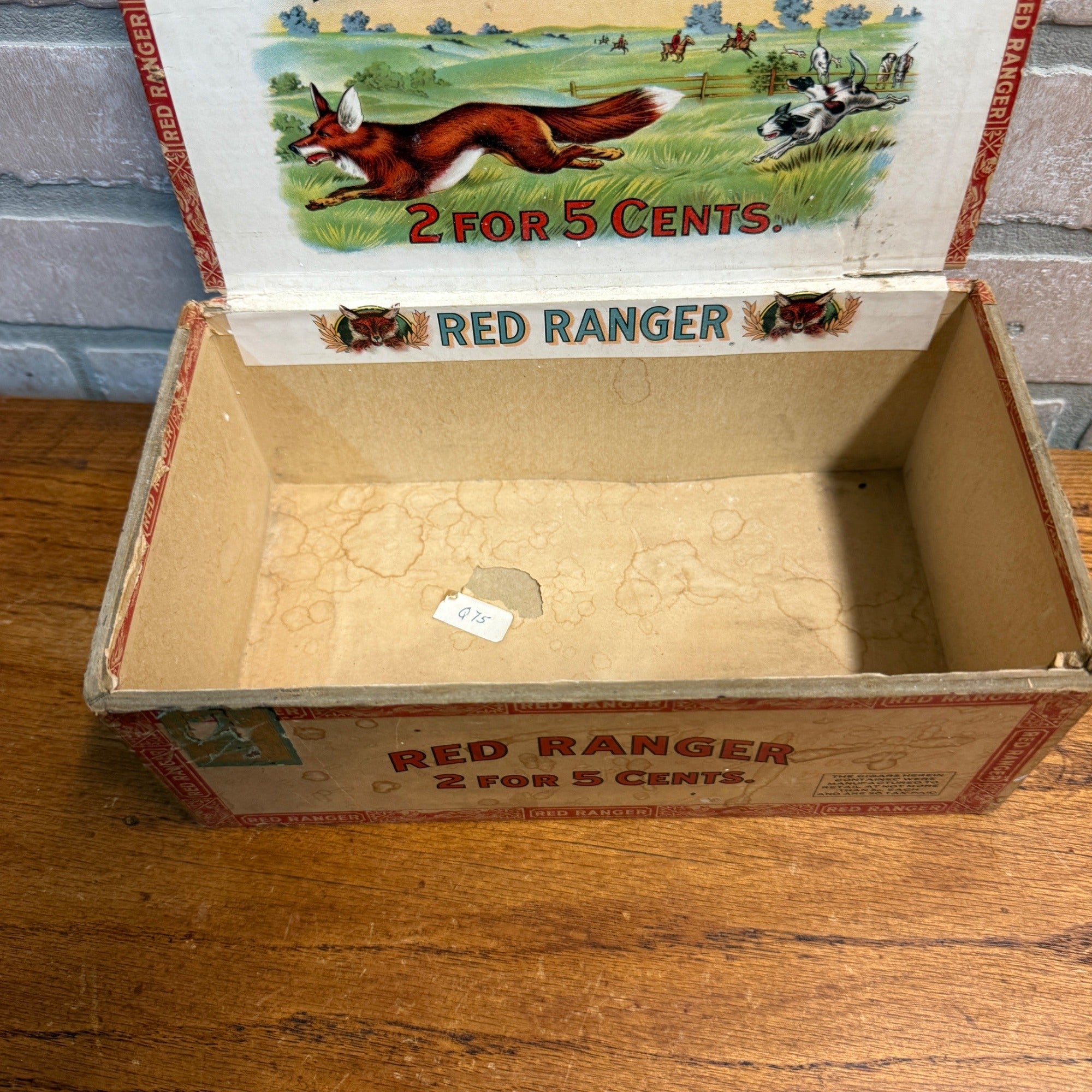 Vintage Red Ranger Cigar Wooden Box Wooden Advertising Display Hunting