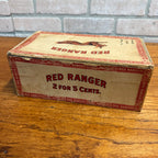 Vintage Red Ranger Cigar Wooden Box Wooden Advertising Display Hunting