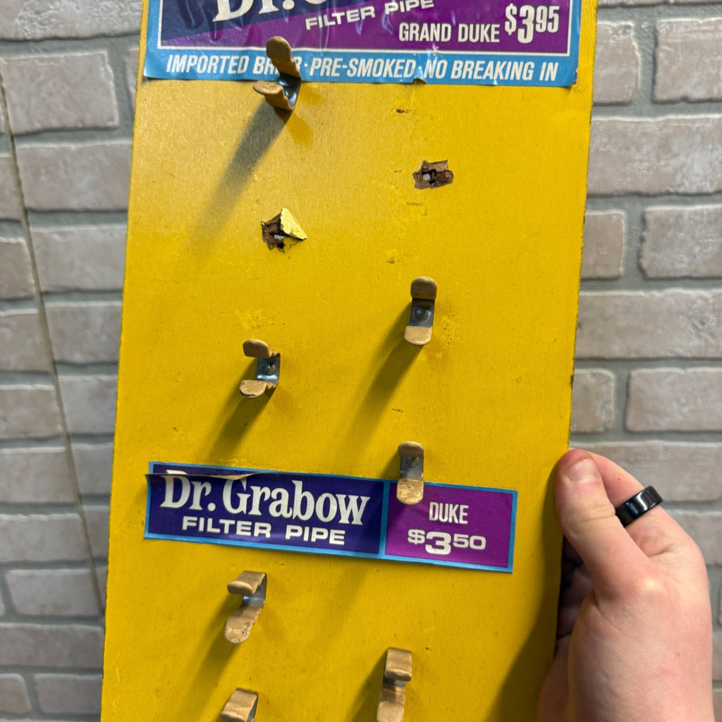Dr Grabow Vintage Pipe Tobacco Smoking Display Stand Sign Retail Advertising.