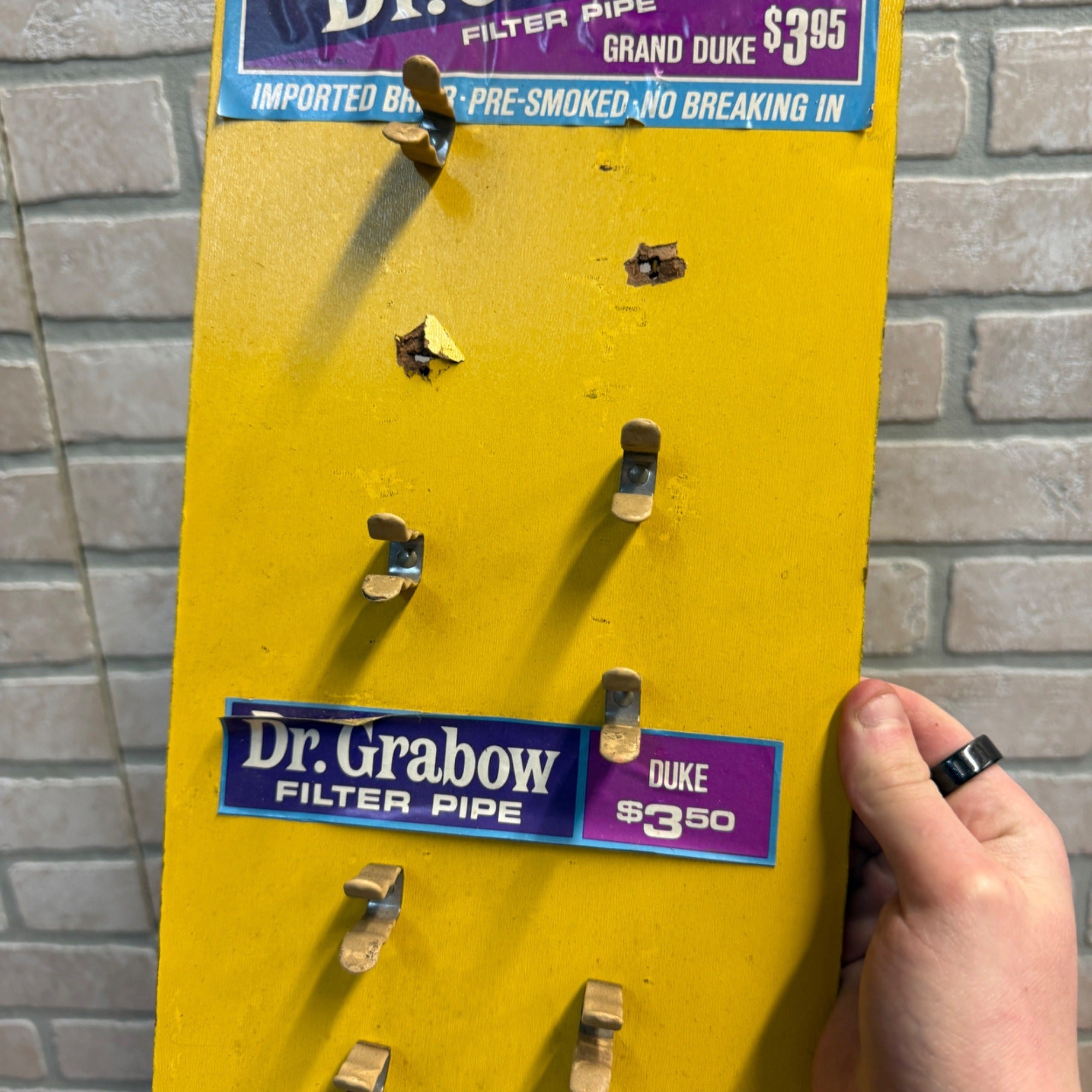 Dr Grabow Vintage Pipe Tobacco Smoking Display Stand Sign Retail Advertising.