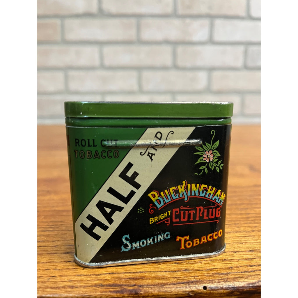 Vintage Half & Half Buckingham Advertising Vertical Pocket Tobacco Tin Empty