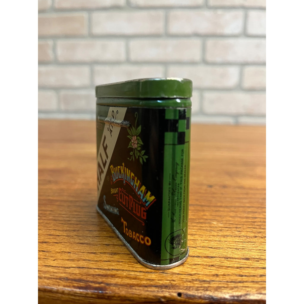 Vintage Half & Half Buckingham Advertising Vertical Pocket Tobacco Tin Empty