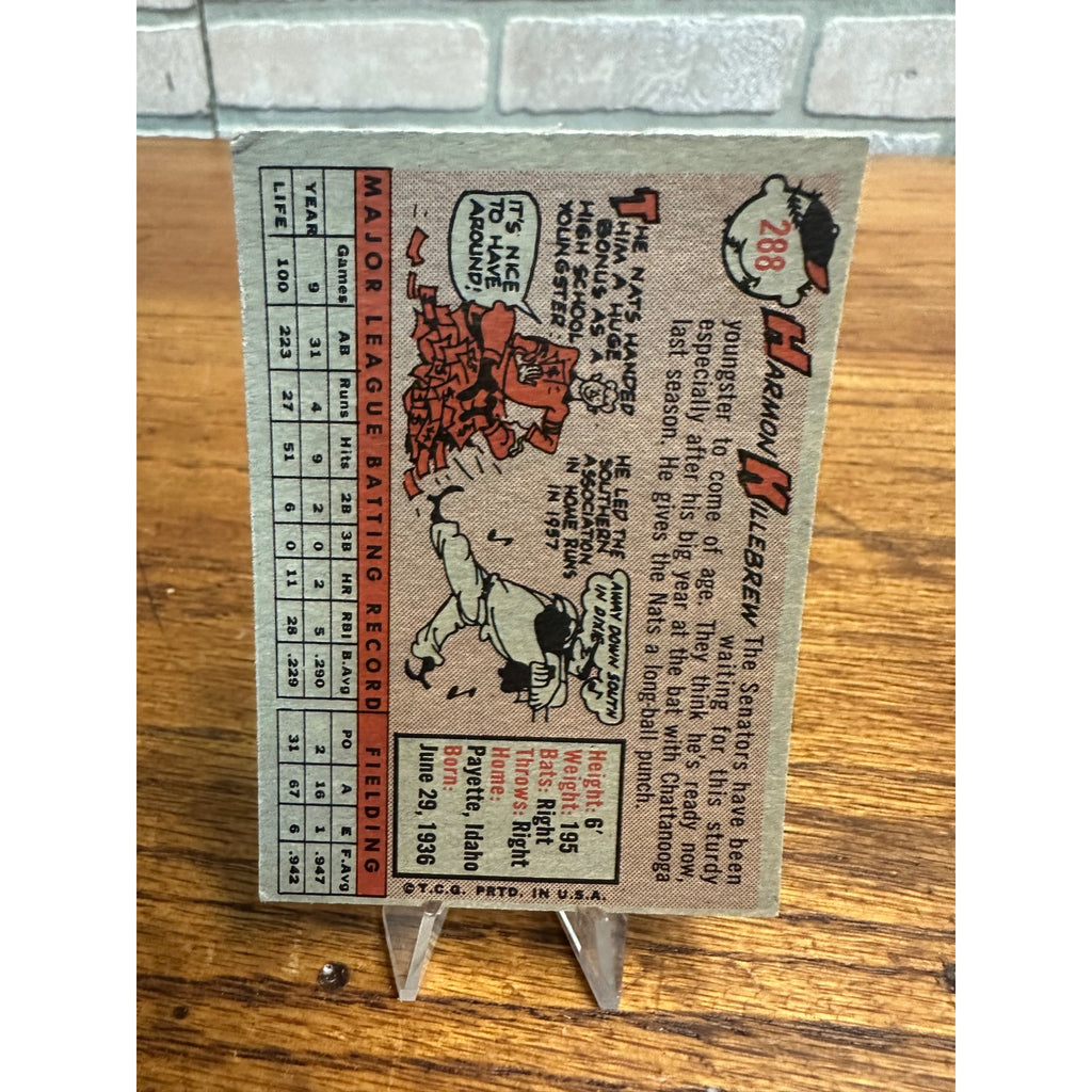 1958 Topps Baseball Harmon Killebrew #288 Senators VG