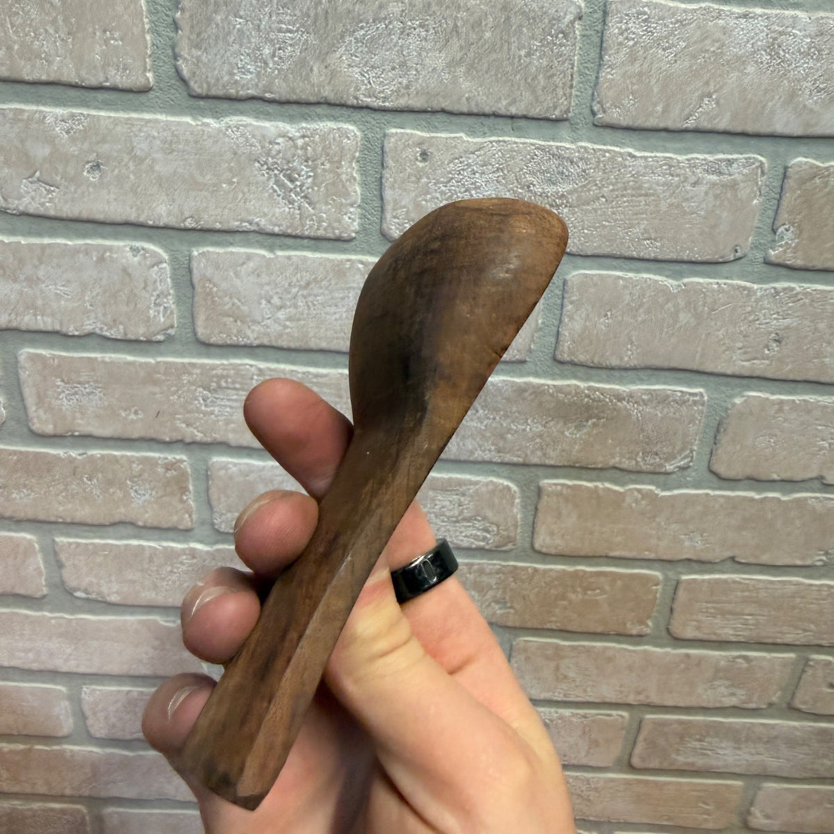 Vintage Rustic Hand-Carved Wooden Spoon or Scoop With Wide Handle Primitive Kitchen Decor