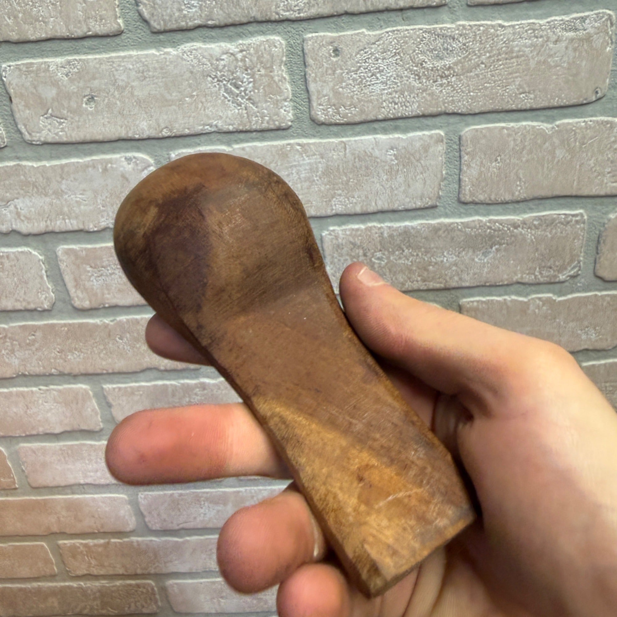 Vintage Rustic Hand-Carved Wooden Spoon or Scoop With Wide Handle Primitive Kitchen Decor