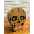 RARE Vintage Antique Halloween Skull Lantern Cardboard Dolly Toy Co.