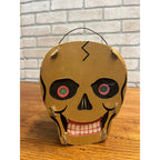 RARE Vintage Antique Halloween Skull Lantern Cardboard Dolly Toy Co.