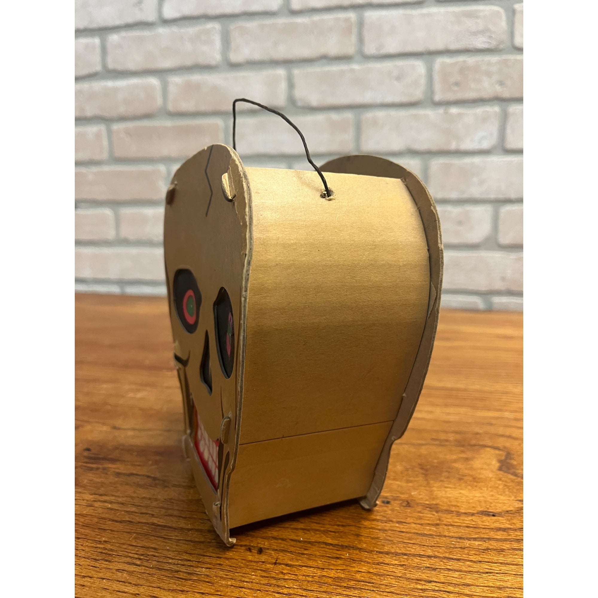 RARE Vintage Antique Halloween Skull Lantern Cardboard Dolly Toy Co.