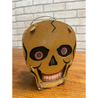 RARE Vintage Antique Halloween Skull Lantern Cardboard Dolly Toy Co.