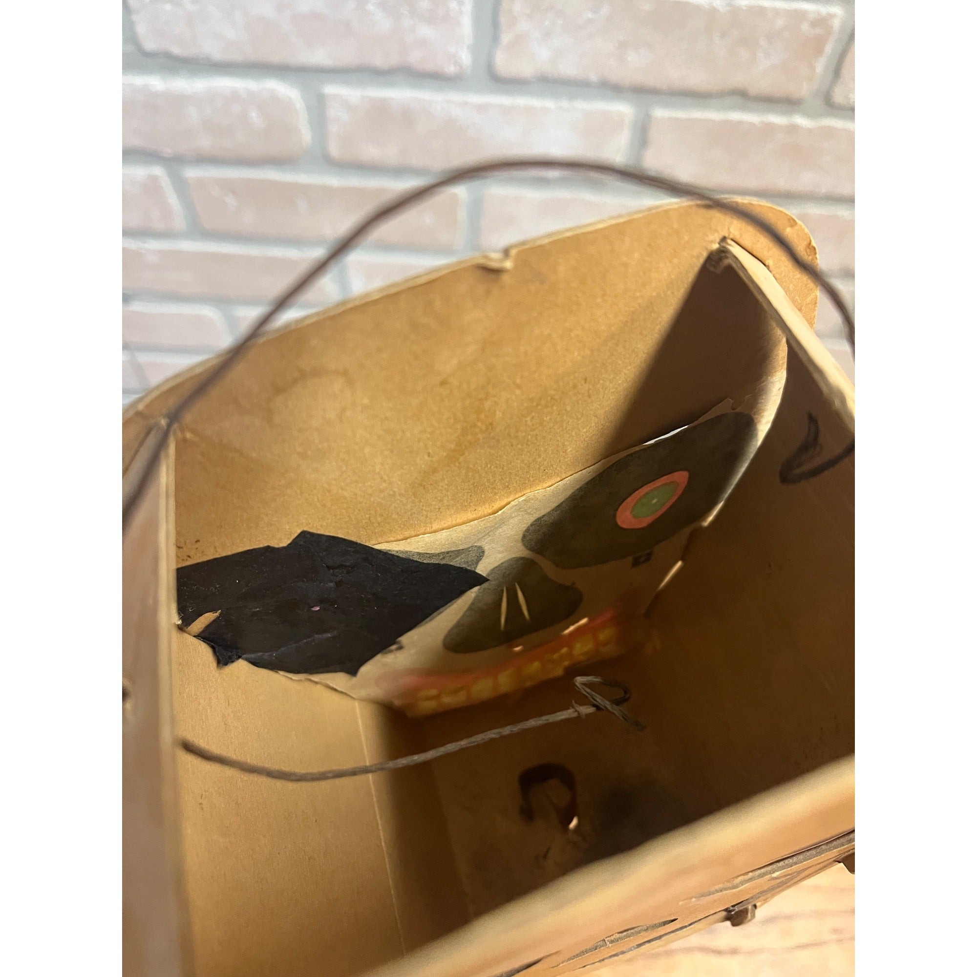 RARE Vintage Antique Halloween Skull Lantern Cardboard Dolly Toy Co.