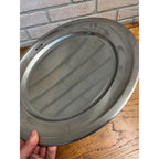 Vintage Danish Stainless Round 14.75" Platter Serving Tray Selandia 18/8 Denmark