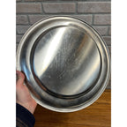 Vintage Danish Stainless Round 14.75" Platter Serving Tray Selandia 18/8 Denmark