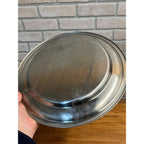 Vintage Danish Stainless Round 14.75" Platter Serving Tray Selandia 18/8 Denmark