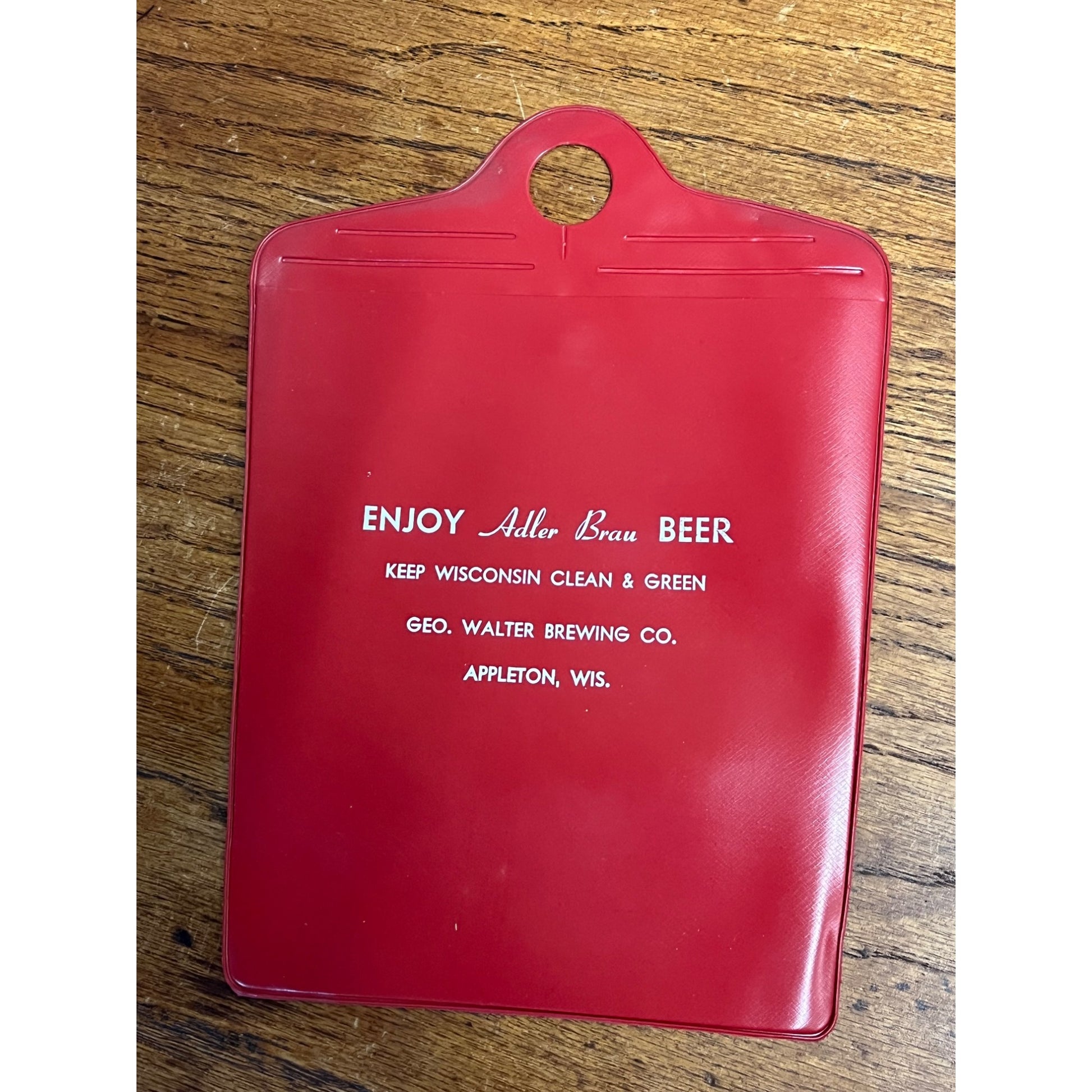 Vintage 1950s Geo. Walter Brewing Co. Adler Brau Beer Vinyl Bag Appleton Wis