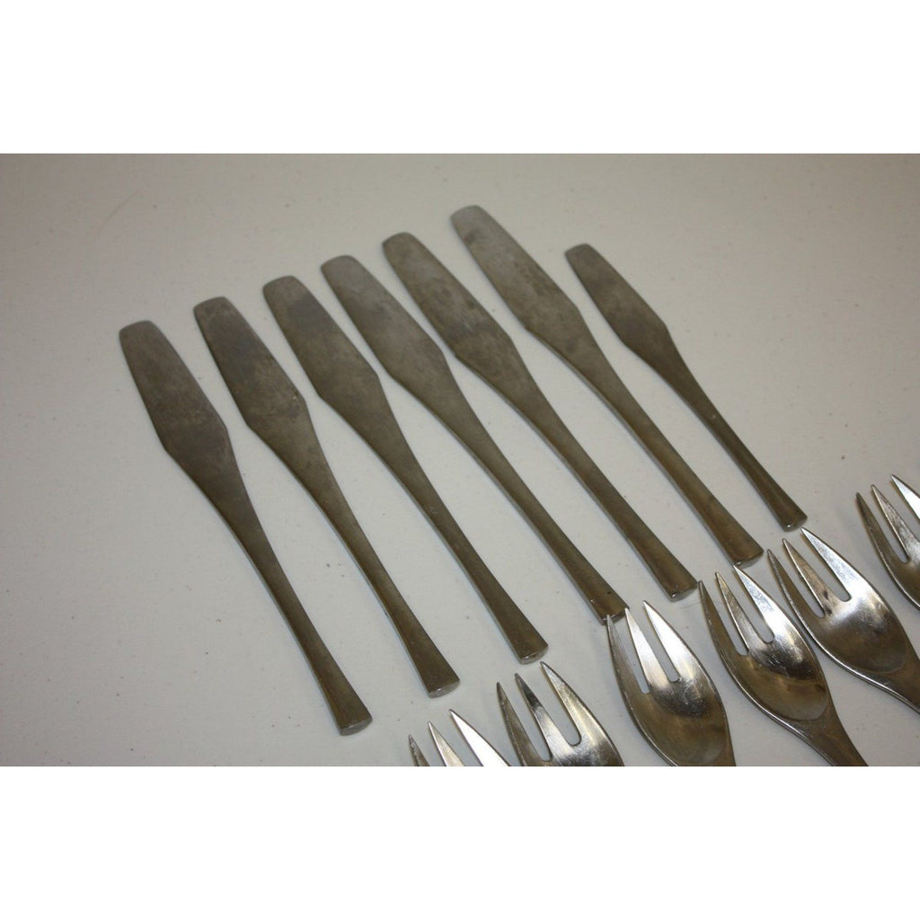 RARE Vintage MCM Dansk Odin Stainless Steel Flatware 24pc Set Jens Quistgaard