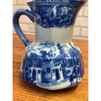 Vintage Victoria Ware Ironstone Water Pitcher Jug Flow Blue Antique 7"