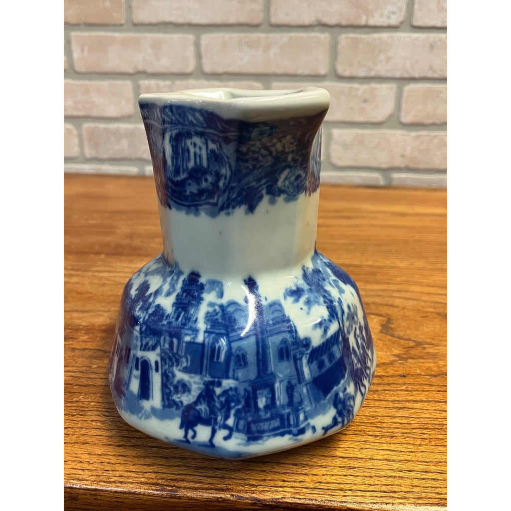 Vintage Victoria Ware Ironstone Water Pitcher Jug Flow Blue Antique 7"