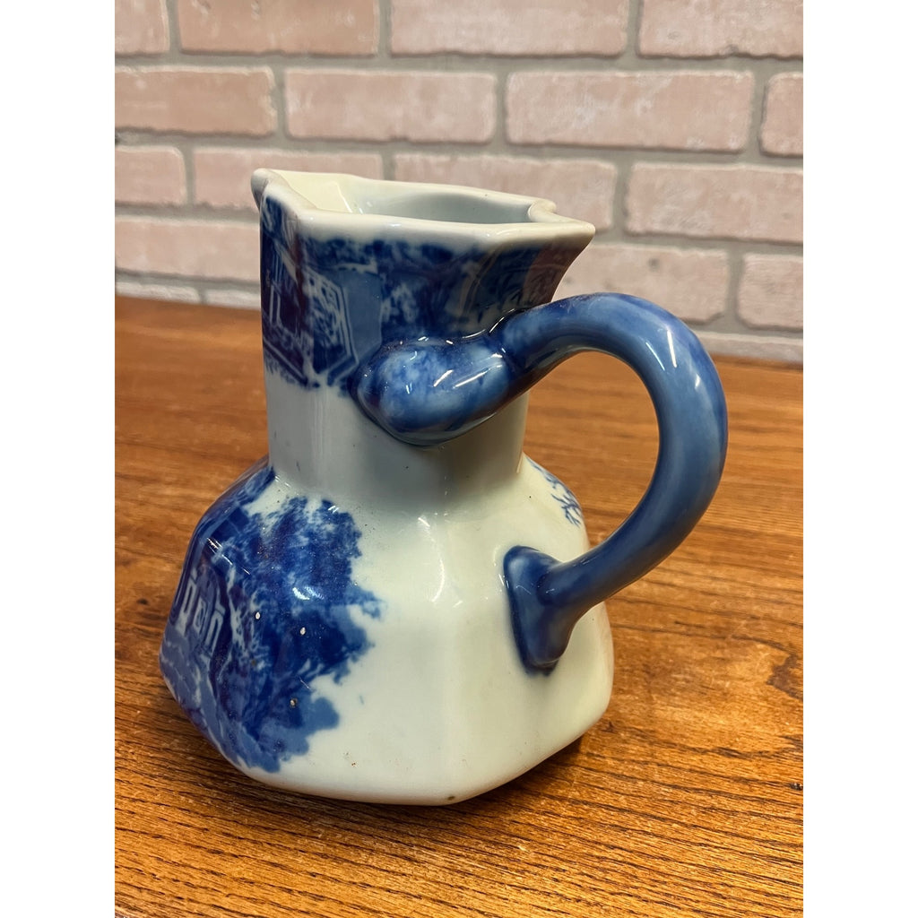 Vintage Victoria Ware Ironstone Water Pitcher Jug Flow Blue Antique 7"