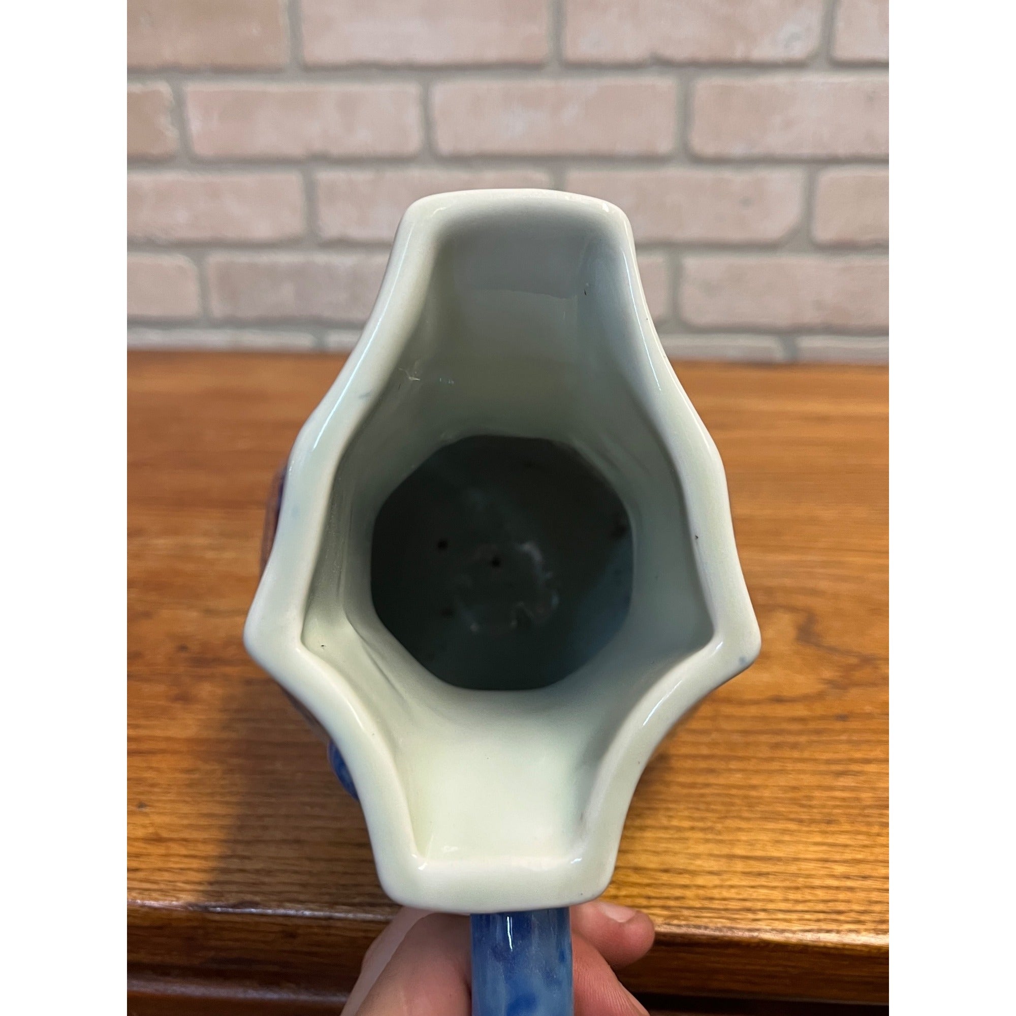 Vintage Victoria Ware Ironstone Water Pitcher Jug Flow Blue Antique 7"