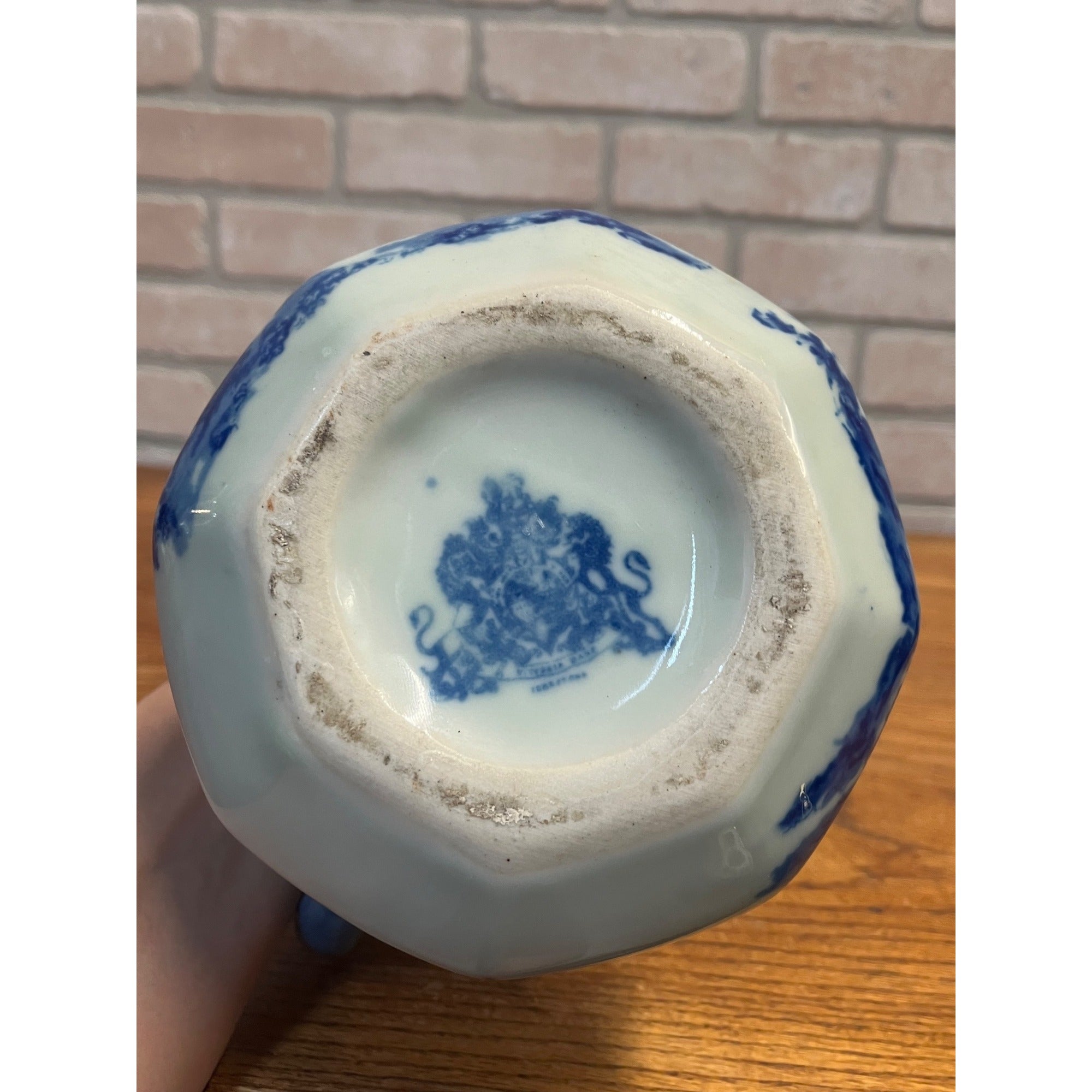 Vintage Victoria Ware Ironstone Water Pitcher Jug Flow Blue Antique 7"