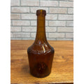 Antique Benedictine Wine Bottle Amber Brown Embossed Glass Bottle