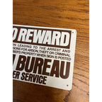 Vintage Farm Bureau Member Service $500 Reward Tin Metal Sign Dairy Advertising