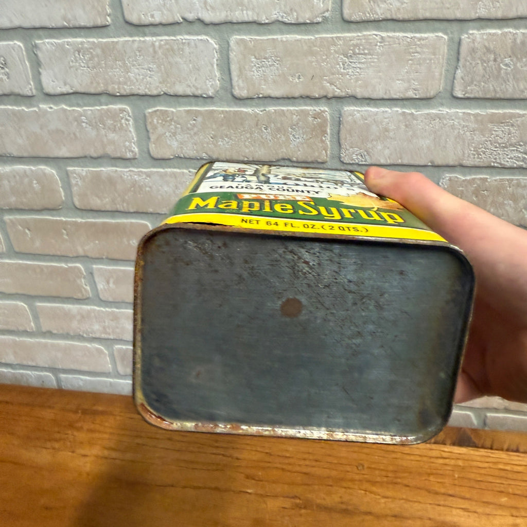 Vintage Ohio Geauga County Maple Syrup Tin 2 Quart Advertising Can