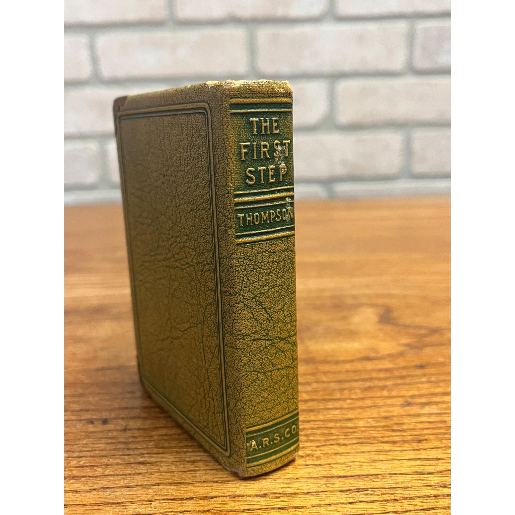 Vintage Miniature Book Savings Bank Citizens State Bank Shawano Wis No Key Leather-Wrapped