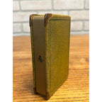 Vintage Miniature Book Savings Bank Citizens State Bank Shawano Wis No Key Leather-Wrapped