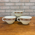 (3) Retro Waffle House Milk Glass Corning Ware Tea Coffee Cups 701 Mid Century