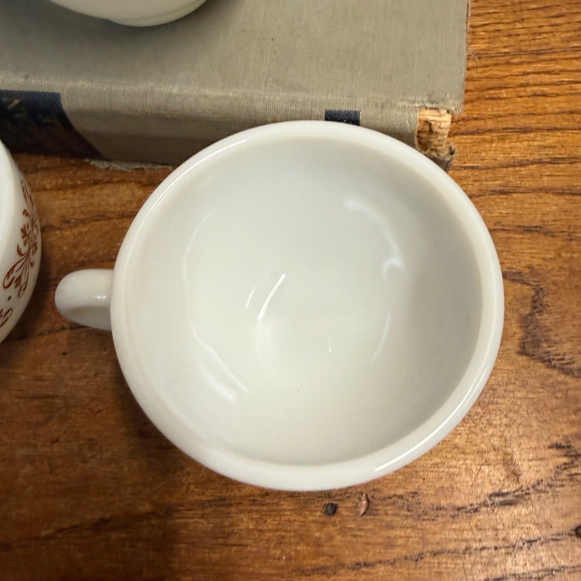 (3) Retro Waffle House Milk Glass Corning Ware Tea Coffee Cups 701 Mid Century