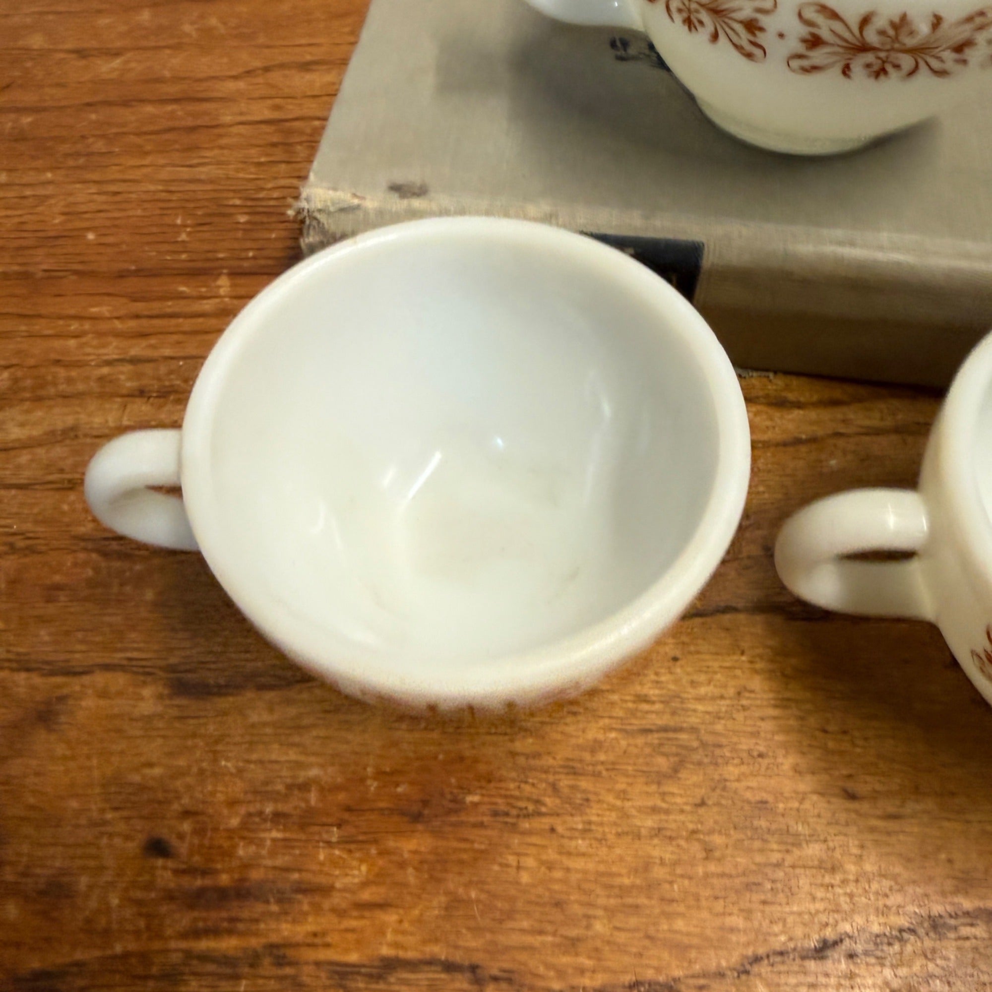 (3) Retro Waffle House Milk Glass Corning Ware Tea Coffee Cups 701 Mid Century