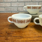 (3) Retro Waffle House Milk Glass Corning Ware Tea Coffee Cups 701 Mid Century