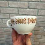 (3) Retro Waffle House Milk Glass Corning Ware Tea Coffee Cups 701 Mid Century