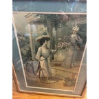 Early 1900s Columbia Bicycles Pope Mfg Co. Advertising Framed Litho SIgn Poster